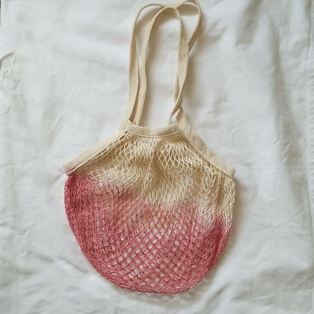 Beige and Pink Mesh Tote Bag* BUNDLE ONLY *